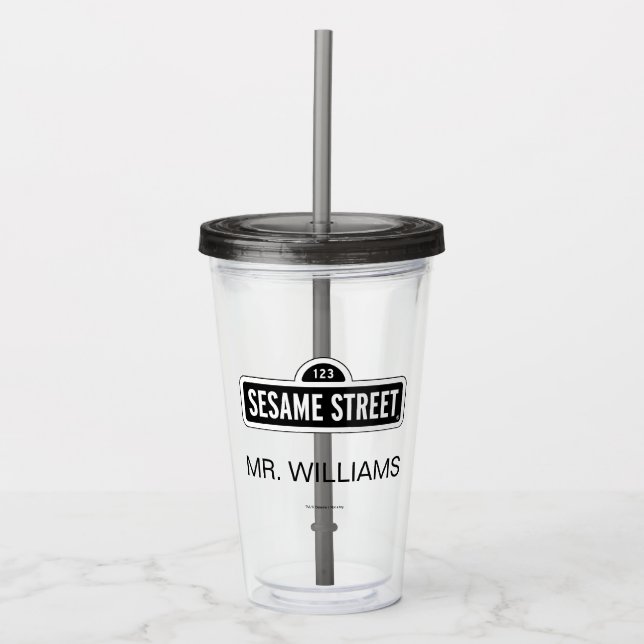 Sesame Street | B&W Logo | Add Your Name Acrylic Tumbler (Front)
