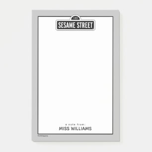 Sesame Street B&W Logo Add Your Name Post-it Notes