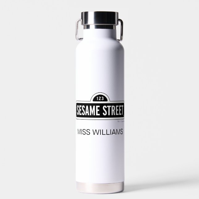 Sesame Street | B&W Logo | Add Your Name Water Bottle (Front)