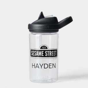 Sesame Street   B&W Logo   Add Your Name Water Bottle