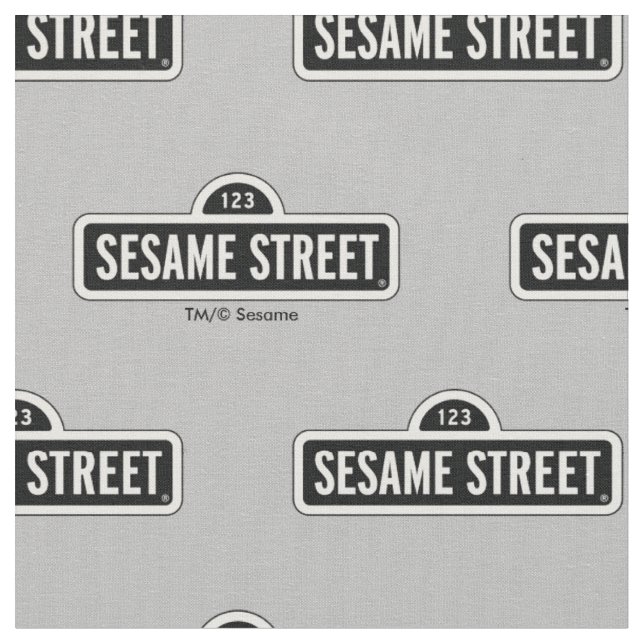Sesame Street | B&W Logo Fabric (Close Up)