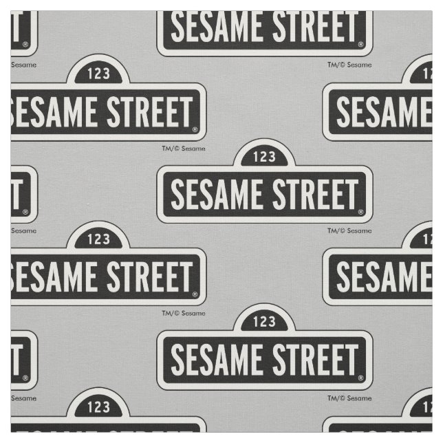Sesame Street | B&W Logo Fabric (Swatch)
