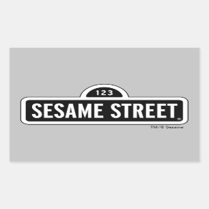 Sesame Street B&W Logo Rectangular Sticker