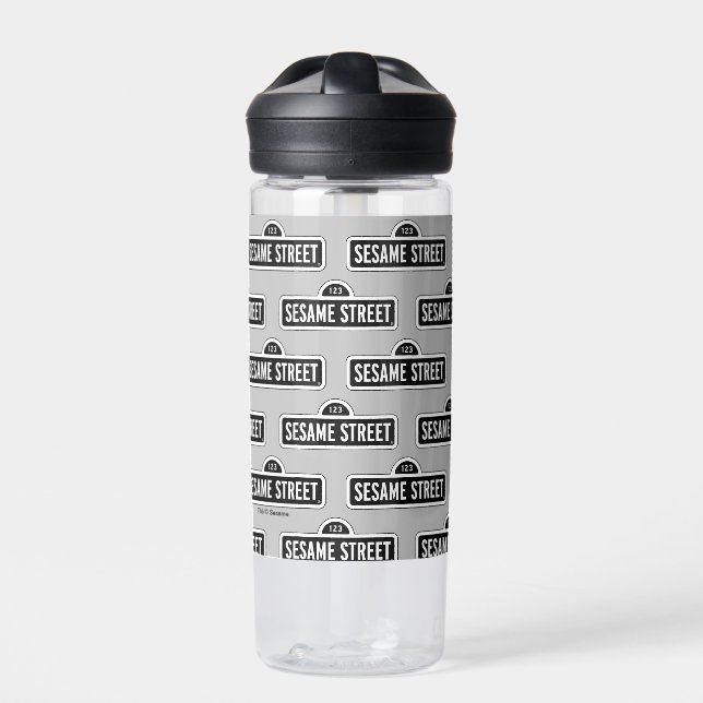 Sesame Street | B&W Logo Water Bottle (Front)