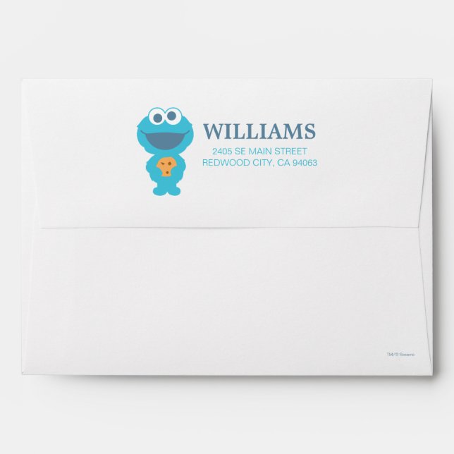 Sesame Street | Baby Cookie Monster Envelope (Back (Top Flap))