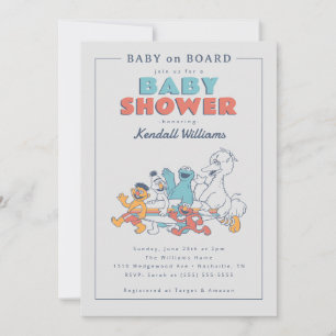 Sesame Street Baby on Board - Summer Baby Shower Invitation