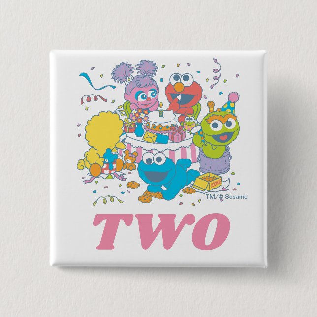 Sesame Street | Baby's 2nd Birthday 15 Cm Square Badge (Front)
