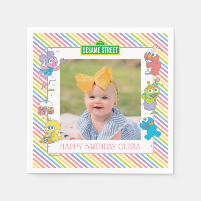 Sesame Street | Baby's First Birthday Napkin (Front)