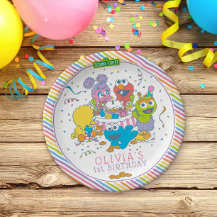 Sesame Street Baby's First Birthday Paper Plate