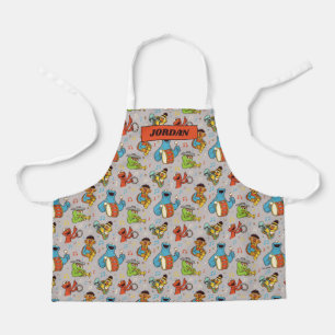 Sesame Street Band Grey Pattern Apron