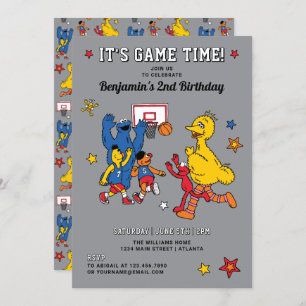 Sesame Street Basketball Birthday Invitation