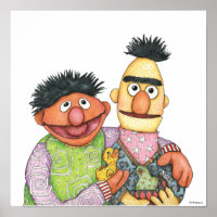 Sesame Street Bert and Ernie Watercolor