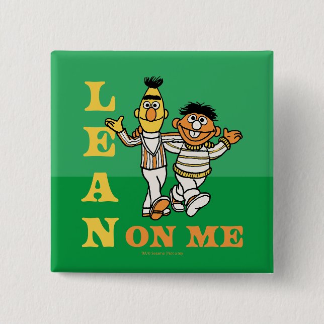 Sesame Street | Bert & Ernie Lean on Me 15 Cm Square Badge (Front)