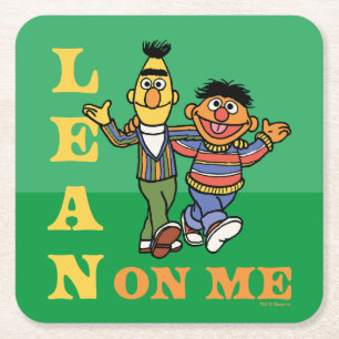 Sesame Street Bert & Ernie Lean on Me Square Paper Coaster