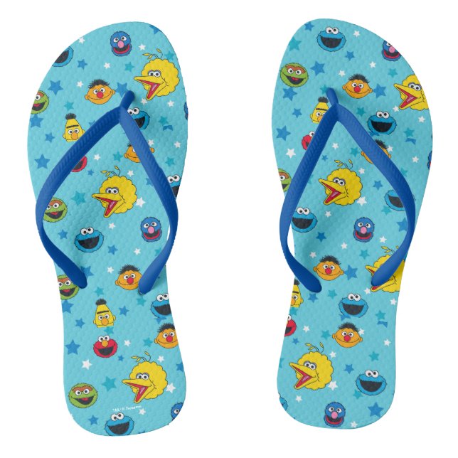 Sesame Street | Best Friends Star Pattern Flip Flops (Footbed)
