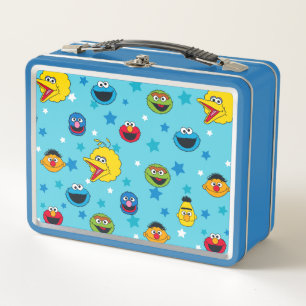 Sesame Street Best Friends Star Pattern Metal Lunch Box