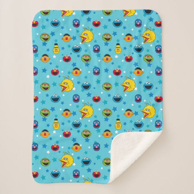 Sesame Street | Best Friends Star Pattern Sherpa Blanket (Front)