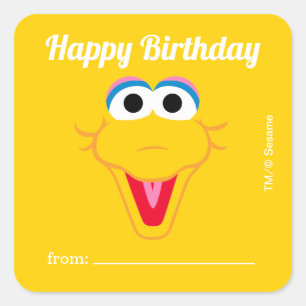 Sesame Street Big Bird   A Gift From - Birthday  Square Sticker