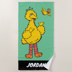 Sesame Street   Big Bird & Little Bird   Add Name Beach Towel