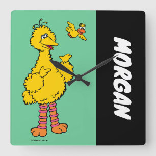 Sesame Street Big Bird & Little Bird Add Your Square Wall Clock