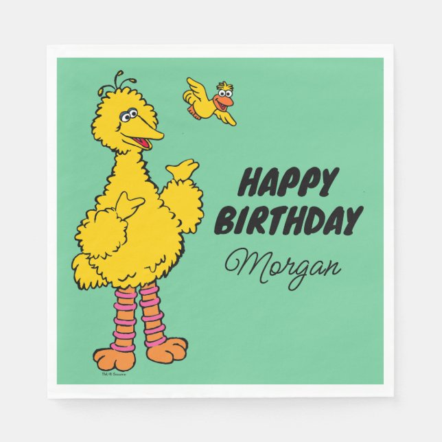 Sesame Street | Big Bird & Little Bird Birthday Napkin (Front)