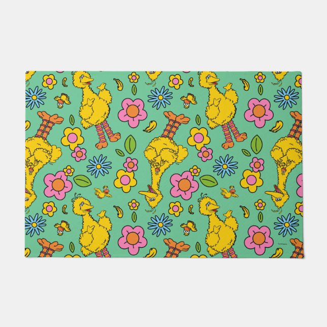 Sesame Street | Big Bird & Little Bird Pattern Doormat (Front)