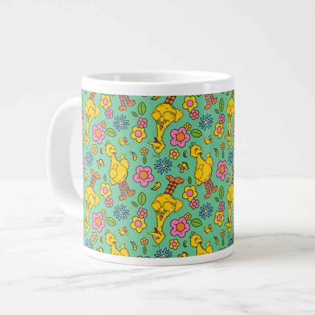 Sesame Street | Big Bird & Little Bird Pattern Large Coffee Mug (Front Left)