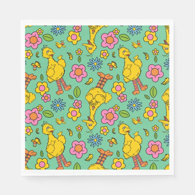 Sesame Street | Big Bird & Little Bird Pattern Napkin (Front)