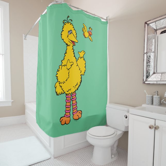 Sesame Street | Big Bird & Little Bird Shower Curtain (In Situ)