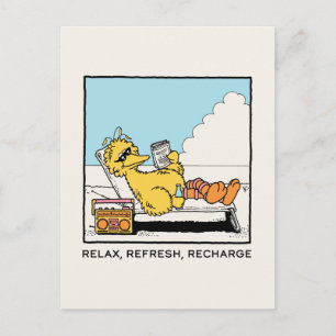 Sesame Street Big Bird Relax Refresh Recharge Postcard