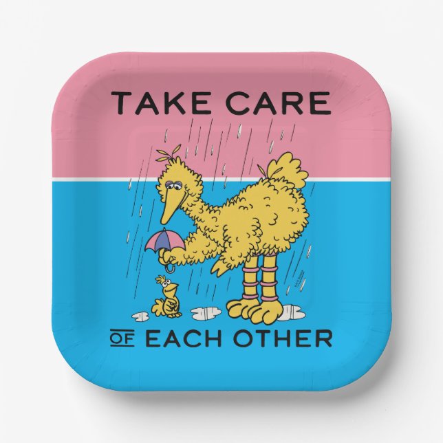 Sesame Street | Big Bird Take Care of Each Other Paper Plate (Front)