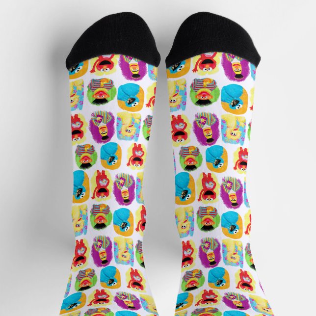 Sesame Street Character Art Fun & Colourful Patter Socks (Top)