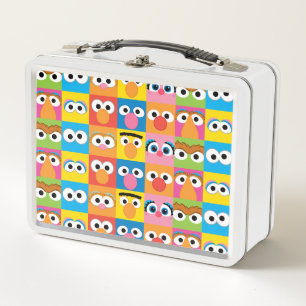 Sesame Street Character Eyes Pattern Metal Lunch Box