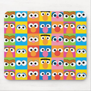 Sesame Street Character Eyes Pattern Mouse Mat