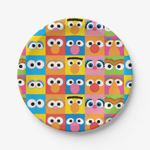 Sesame Street Character Eyes Pattern Paper Plate
