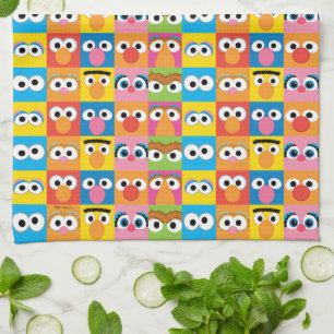 Sesame Street Character Eyes Pattern Tea Towel