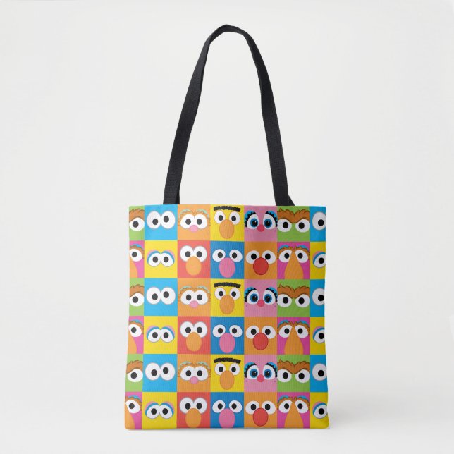 Sesame Street Character Eyes Pattern Tote Bag (Front)