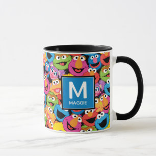 Sesame Street Character Faces Name & Monogram Mug