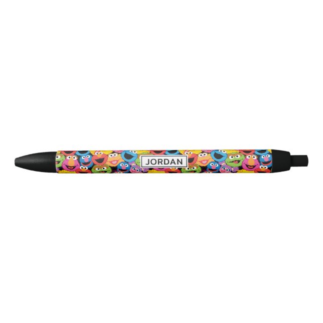 Sesame Street Character Faces Pattern Blue Ink Pen (Front)