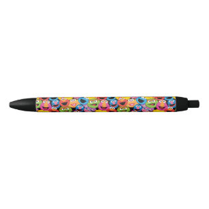 Sesame Street Character Faces Pattern Blue Ink Pen