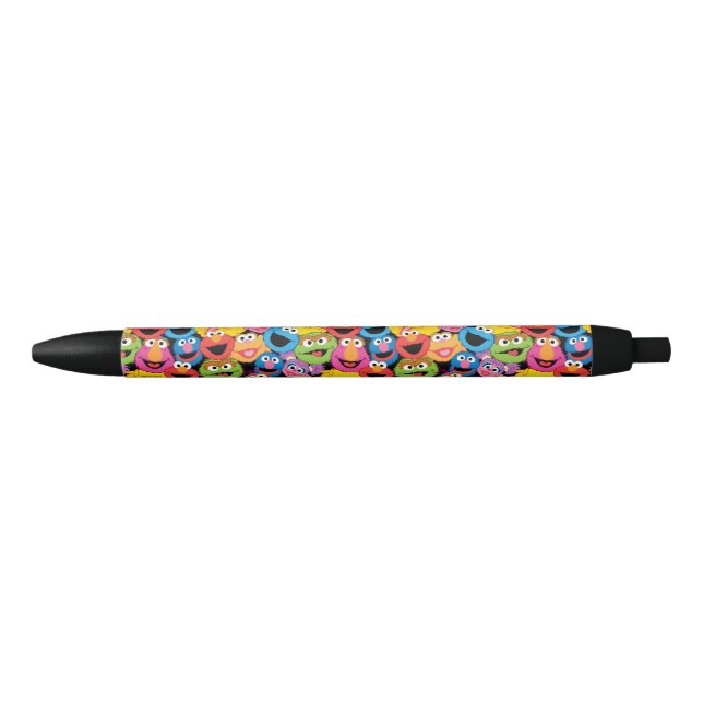Sesame Street Character Faces Pattern Blue Ink Pen (Front)