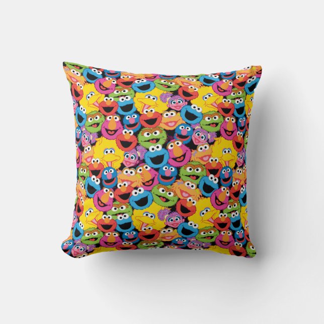Sesame Street Character Faces Pattern Cushion (Front)