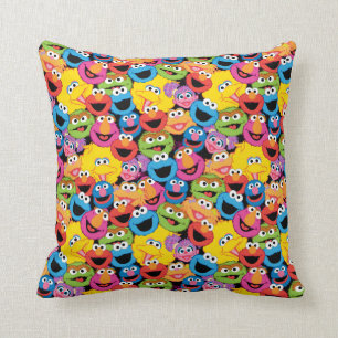 Sesame Street Character Faces Pattern Cushion