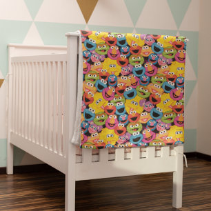 Sesame Street Character Faces Pattern Fleece Blanket