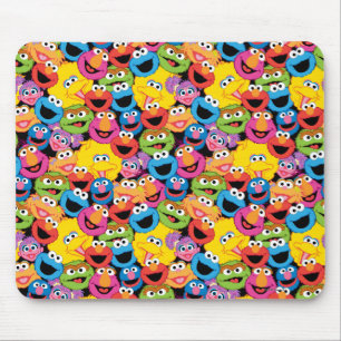 Sesame Street Character Faces Pattern Mouse Mat