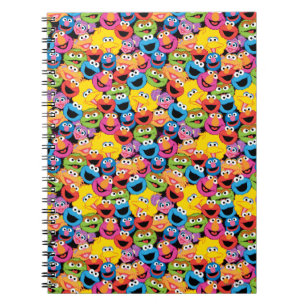 Sesame Street Character Faces Pattern Notebook