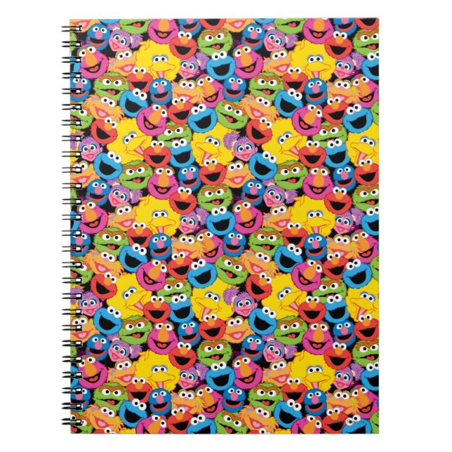 Sesame Street Character Faces Pattern Notebook (Front)