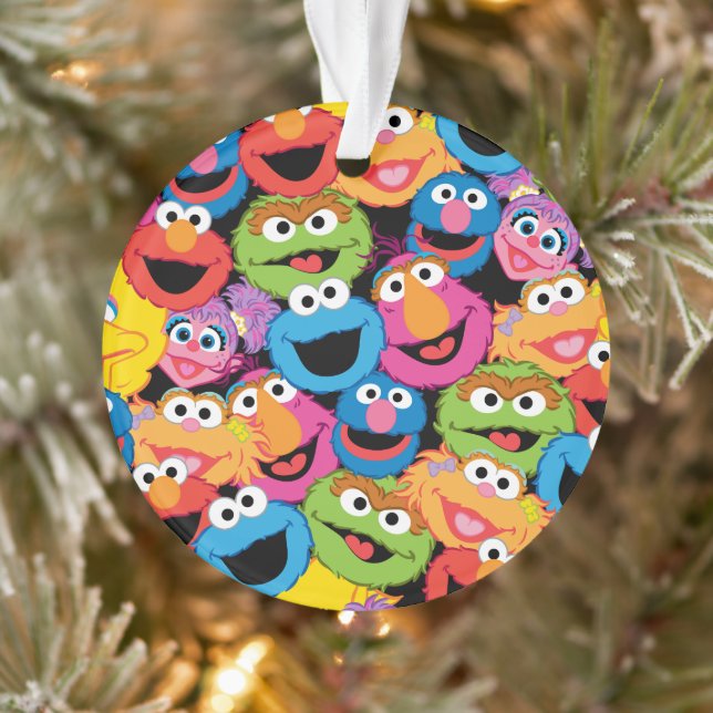 Sesame Street Character Faces Pattern Ornament (Tree)