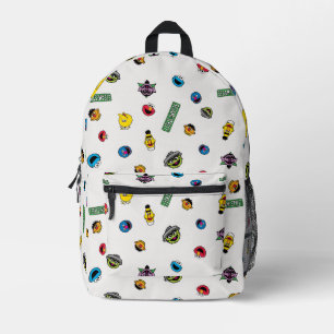 Sesame Street Character Pattern Scarf Printed Backpack