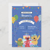 Sesame Street Characters Chalkboard Baby Shower
